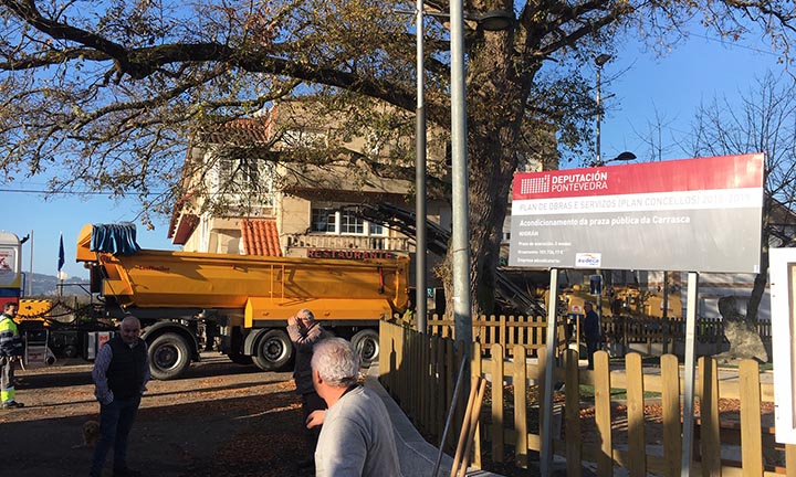 O Concello de Nigrán inicia as obras para humanizar  a praza da carrasca reordenando o tráfico e pavimentando en pedra