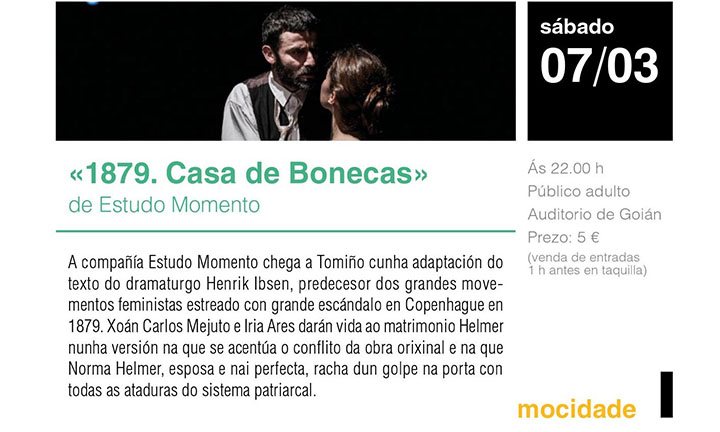 Tomiño conmemorará o Día da Muller cunha versión da obra de Ibsen, “Casa de Bonecas”