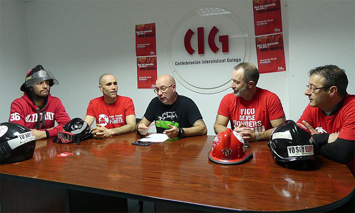 O xulgado anula os servizos mínimos da folga dos Bombeiros de Vigo porque non garanten a seguridade