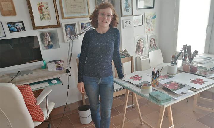 Gemma Marqués, pintora de  A Guarda