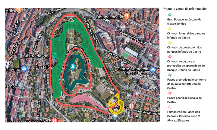 Ecoloxistas en Acción Vigo: Cinco propostas para unha nova política de  conservación das zonas verdes e a protección do Parque do Castro mediante a creación dun Bosque Urbano