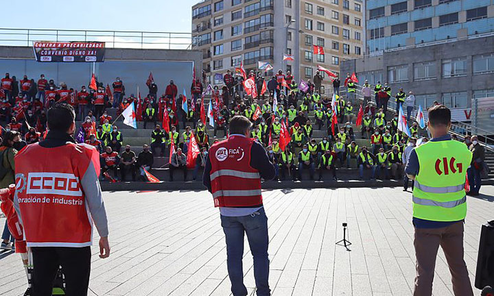 O metal pontevedrés convoca unha xornada de folga para forzar a patronal a retomar a renovación do convenio provincial