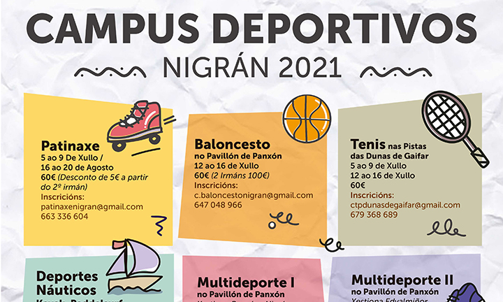 O Concello de Nigrán abre o prazo de inscrición para unha decena de campus deportivos de verán