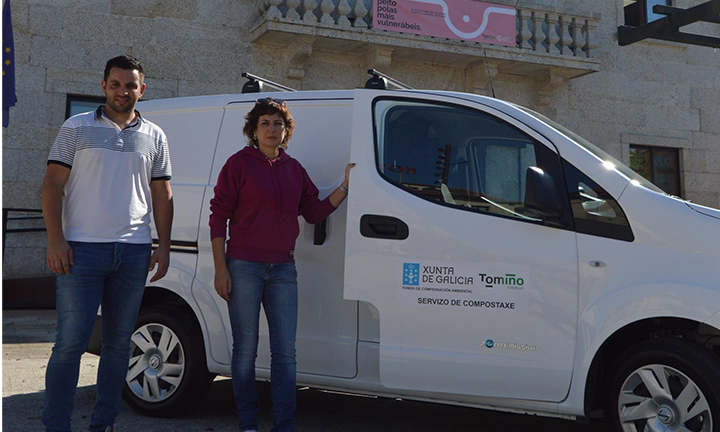 Tomiño conta cun novo vehículo eléctrico para o servizo de compostaxe local