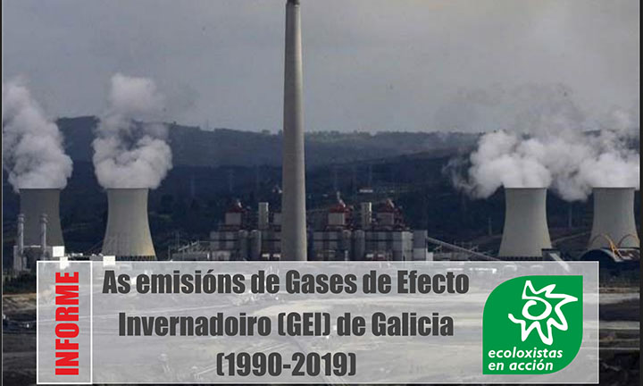 O declive do carbón baixou as emisións de GEI de Galicia un 24% entre 1990 e 2019