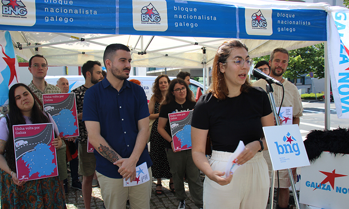 Daniel Castro presenta en Lugo, coa secretaria xeral de Galiza Nova, a campaña que levará por todo o país a mensaxe do BNG e Galiza Nova