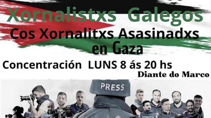 Xornalistxs galego cos xornalistxs asasinadxs en Gaza