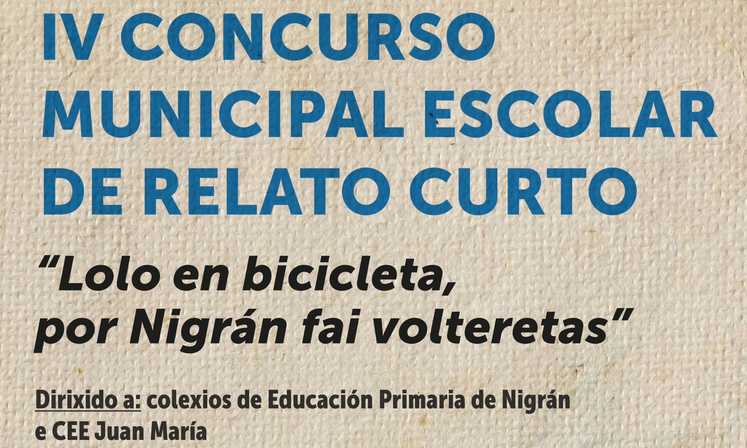 Concello de Nigrán e Fundación Carlos Casares convocan un novo certame escolar de relato curto ‘Lolo en bicicleta, por Nigrán fai volteretas’